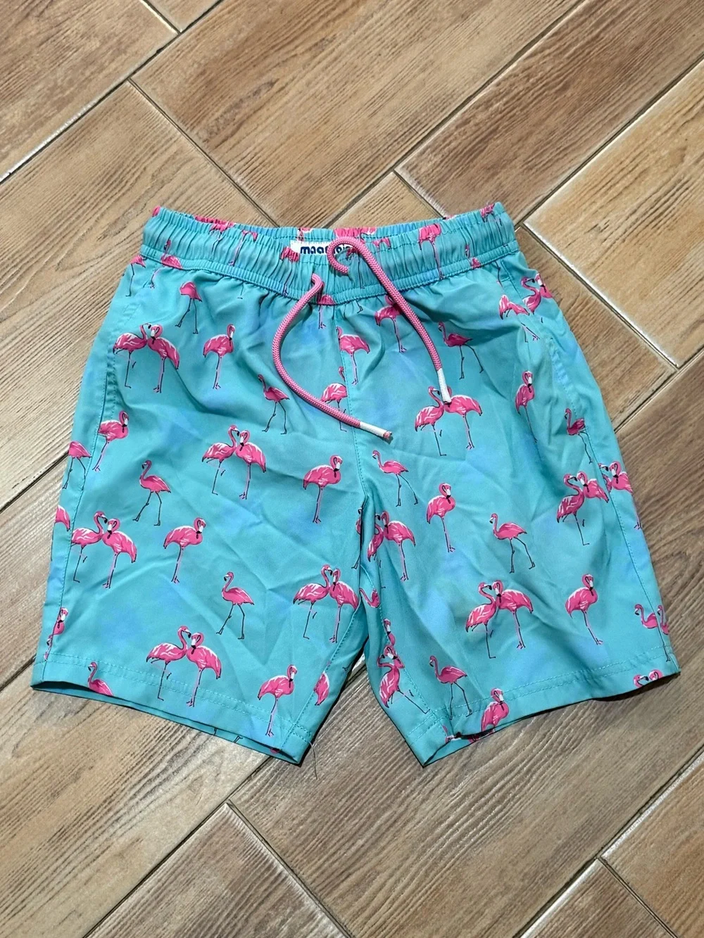 Boys Flamingo Print Swim Shorts